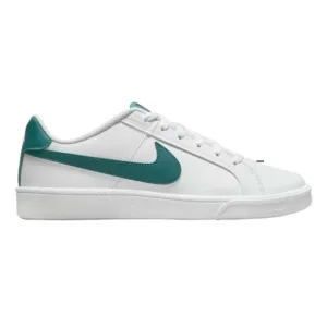Nike | Men’s white Court Royale lace up sneakers, green swoosh, neon ankle tab 6