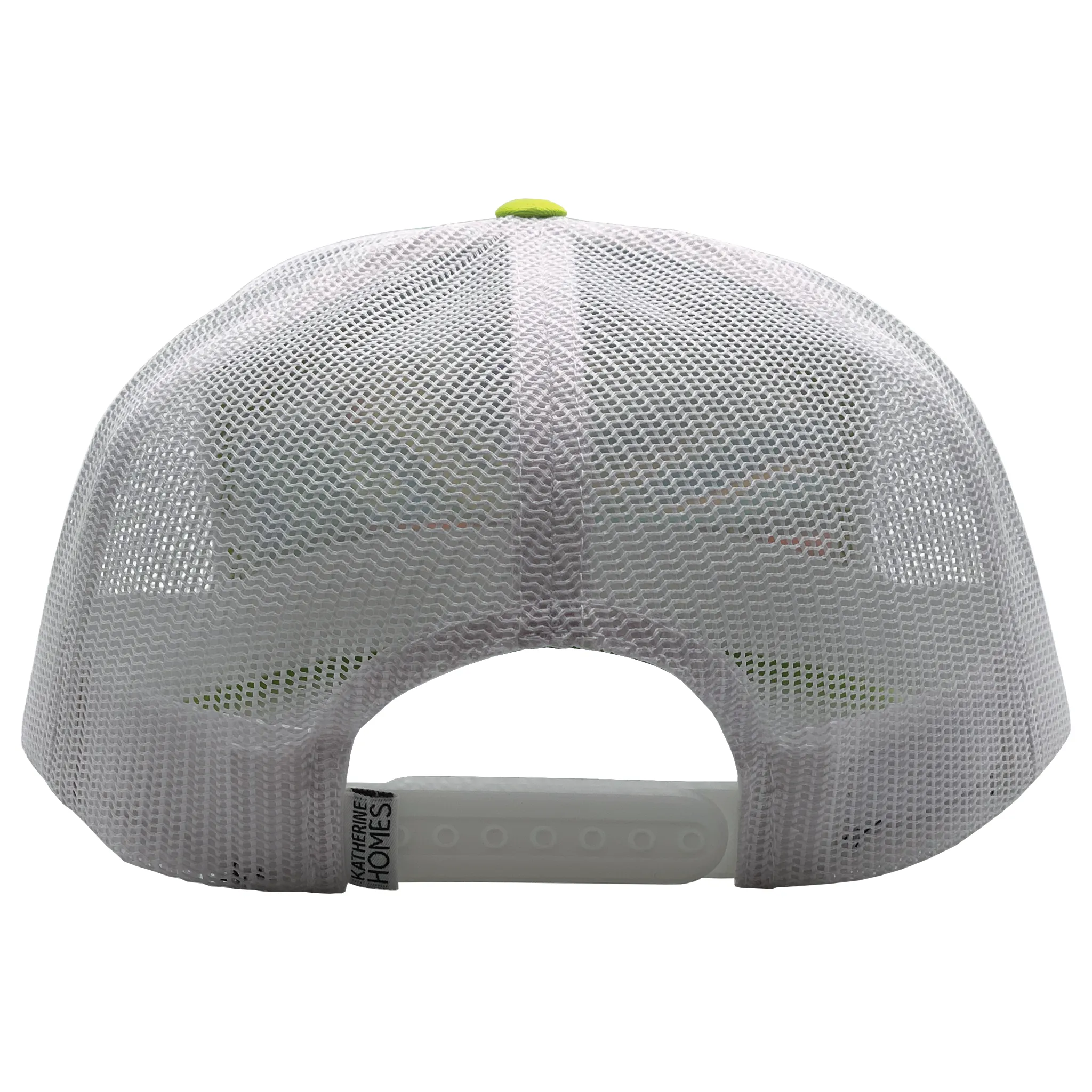 Oh Be Joyful Mountain | 7 Panel Hat | Lime | Aqua | White 100% Recycled Mesh