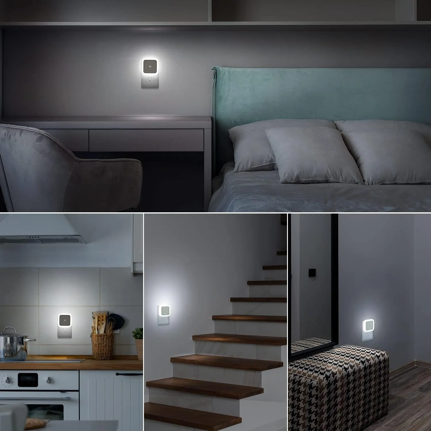 One94Store Night Sensor Light Bulb Comes with Smart Automatic ON/Off Dim LED Lights | Energy-Saving Night Lamp (White) - Pack of 2-Plastic