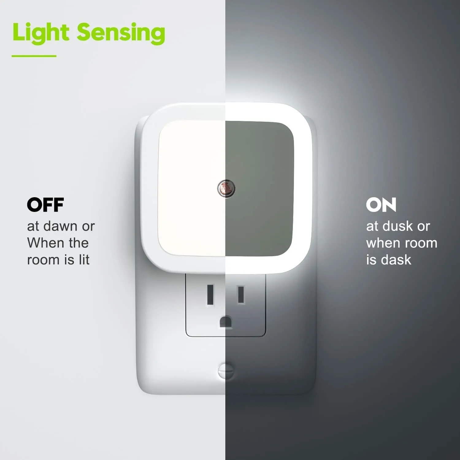 One94Store Night Sensor Light Bulb Comes with Smart Automatic ON/Off Dim LED Lights | Energy-Saving Night Lamp (White) - Pack of 2-Plastic