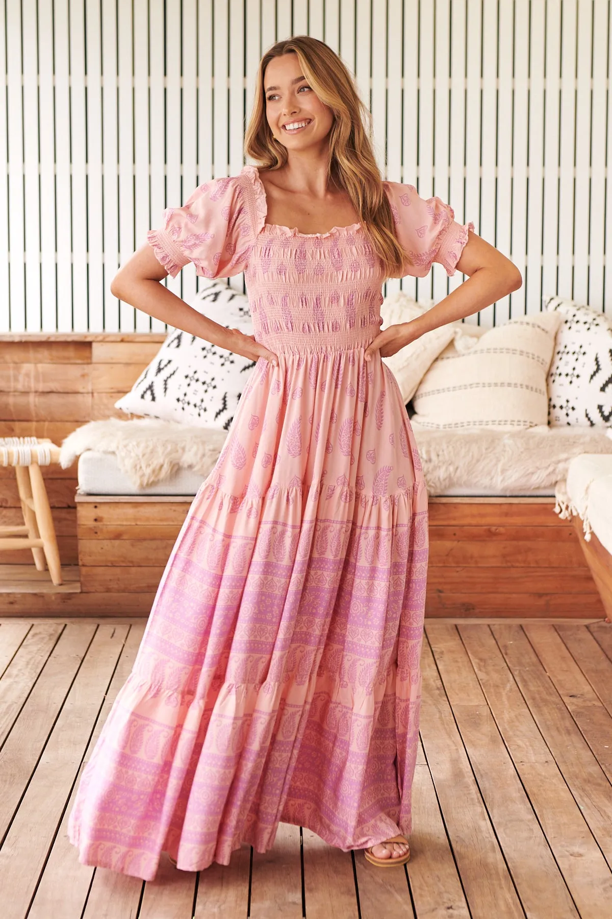 Ophilia Print Claudette Maxi Dress