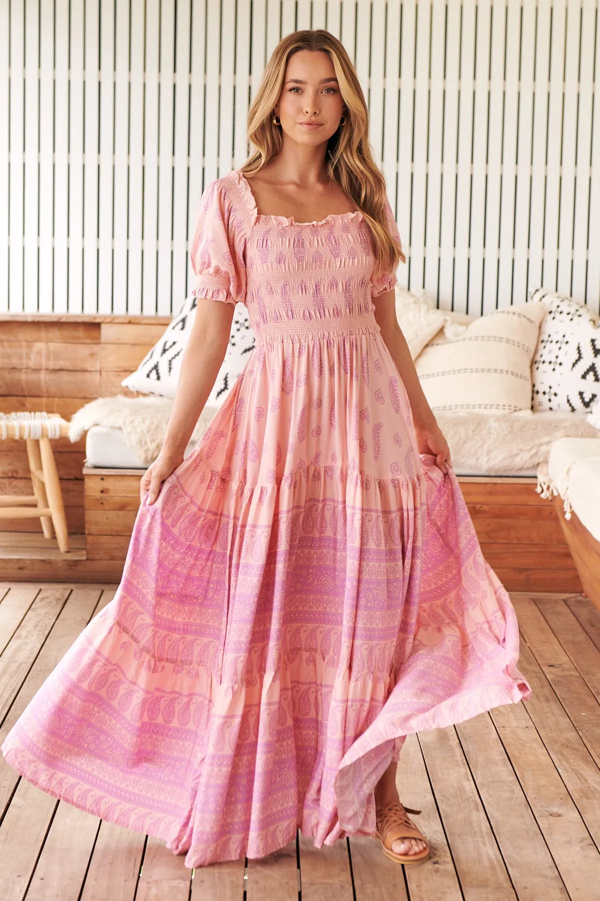 Ophilia Print Claudette Maxi Dress