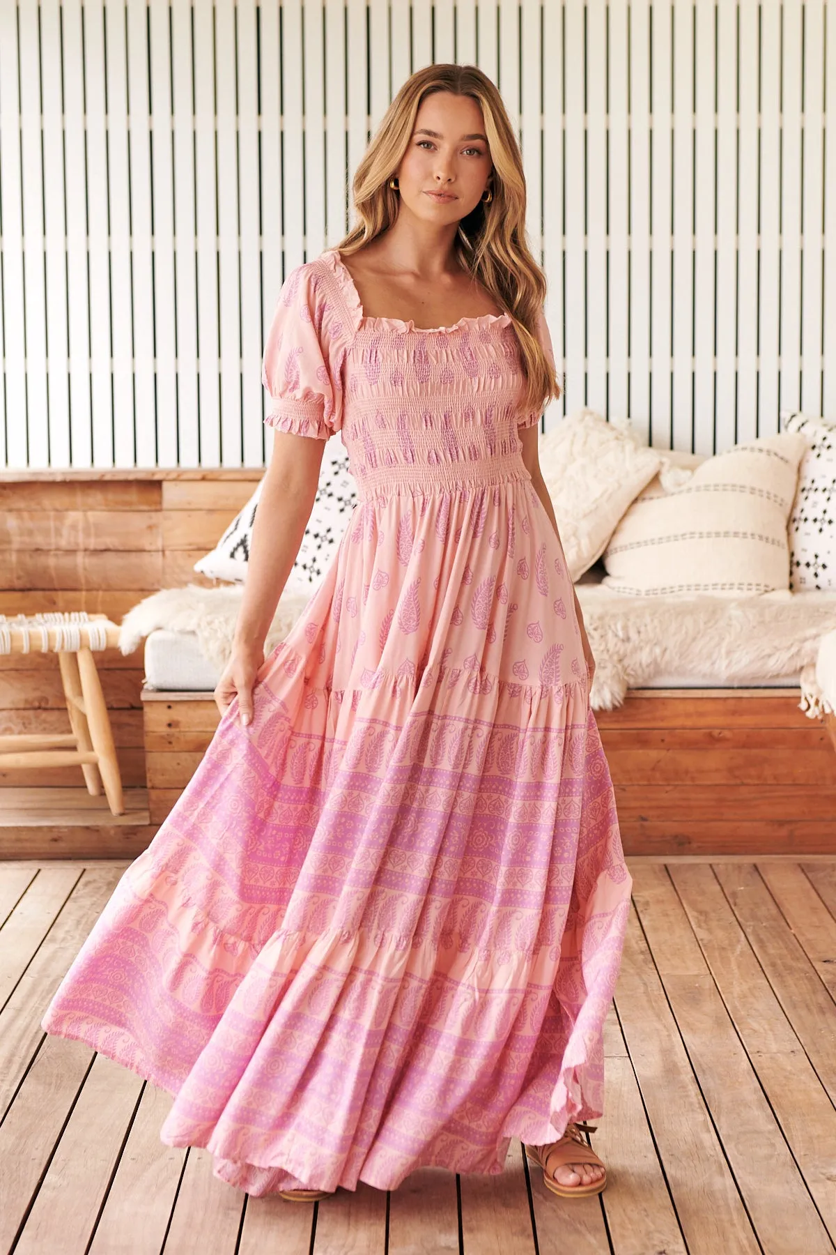 Ophilia Print Claudette Maxi Dress
