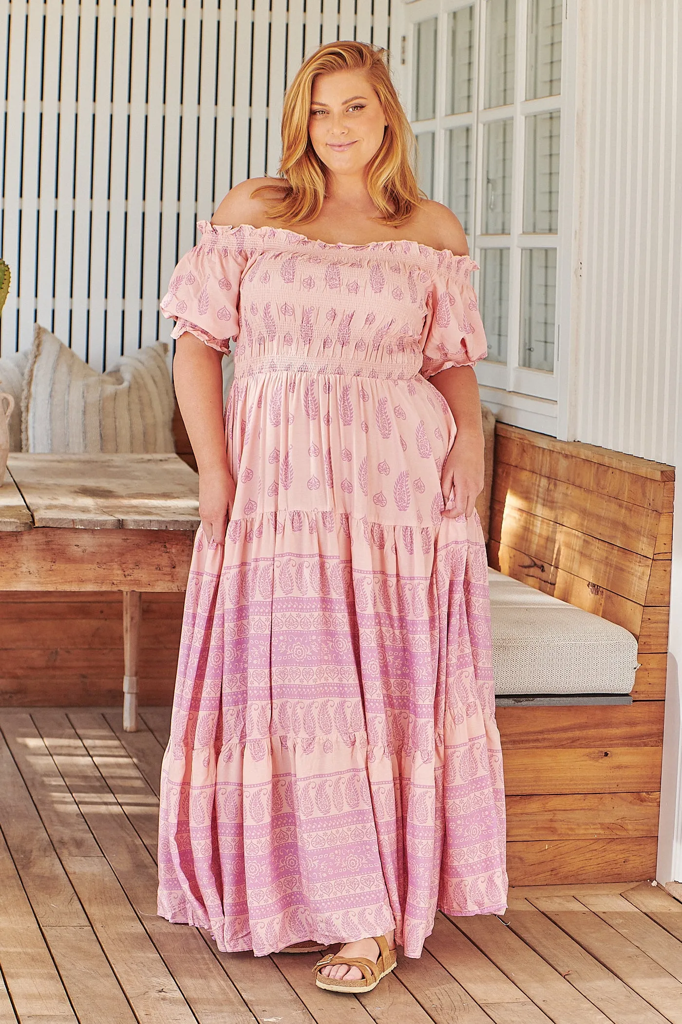 Ophilia Print Claudette Maxi Dress