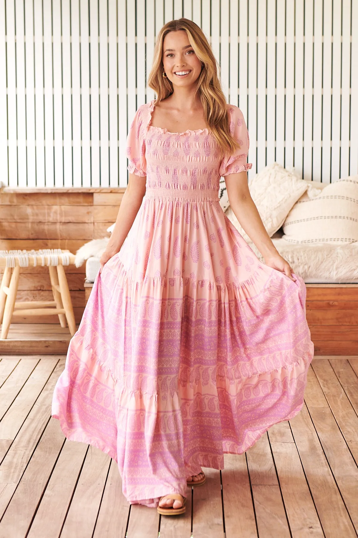 Ophilia Print Claudette Maxi Dress