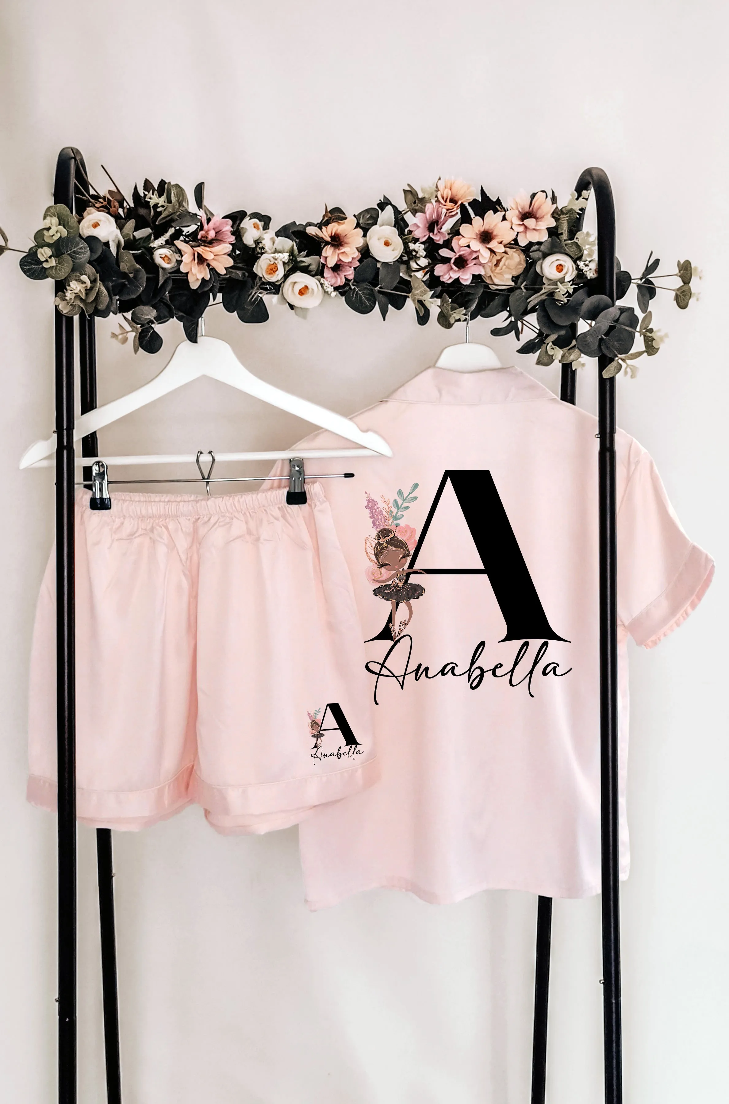 Personalised Ballerina Pyjamas & Robe – Custom Satin Sleepwear for All Ages