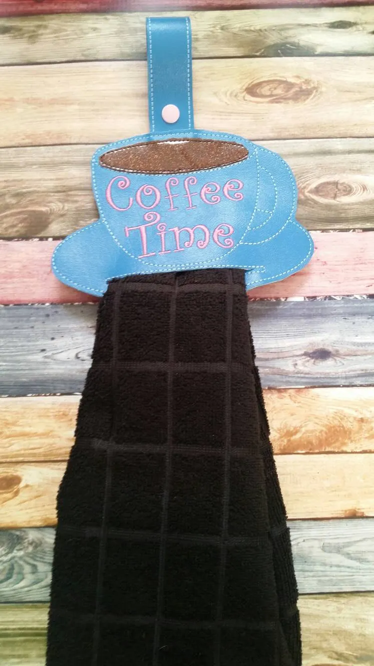 Personalized - Coffee Cup Towel Topper - Home Decor  - kitchen decoration - House warming gift - wedding gift - kitchen towel