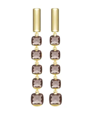 Pitti and Sisi Rainbow earrings 925 silver finish pvd yellow gold quartz comic or 9597g/057