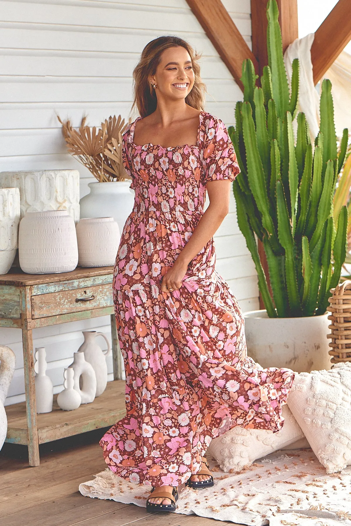 Pixie Print Claudette Maxi Dress