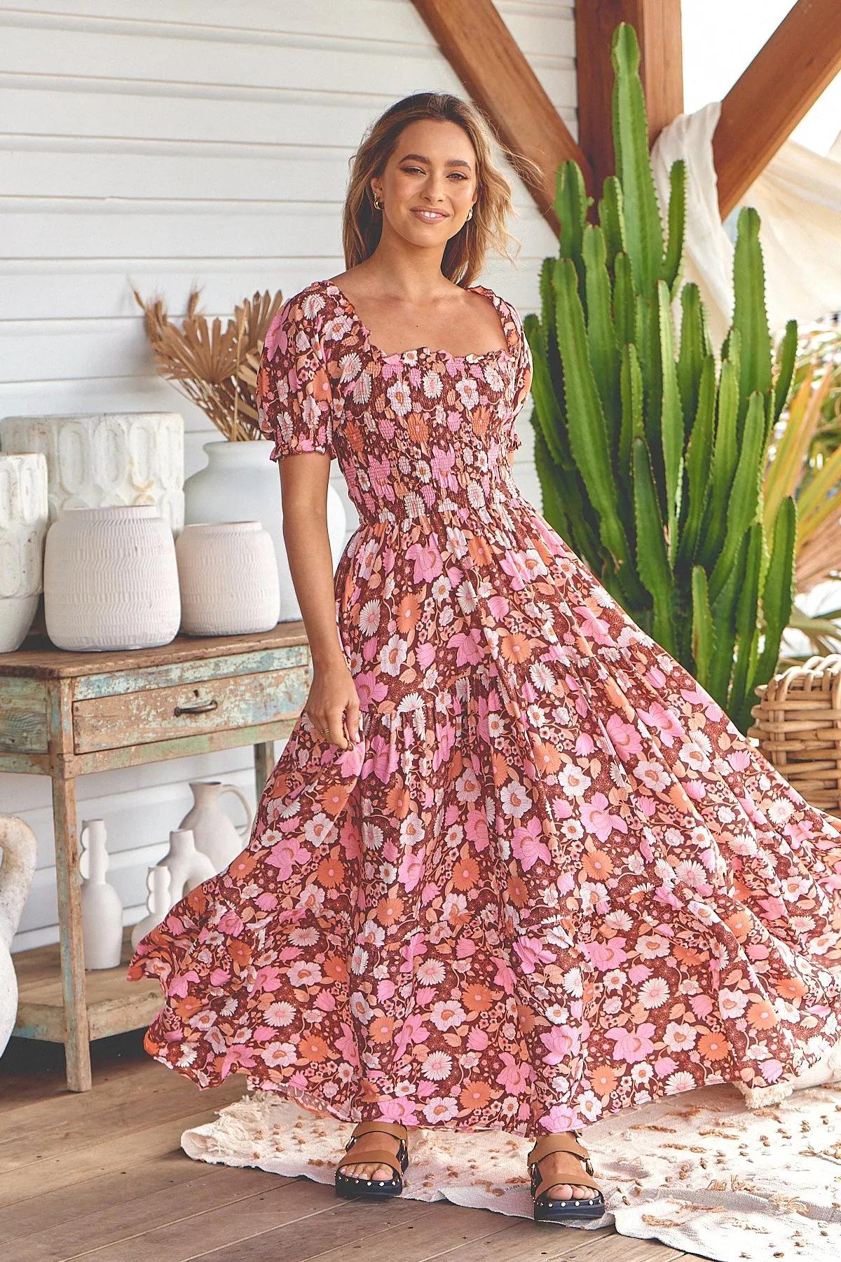 Pixie Print Claudette Maxi Dress