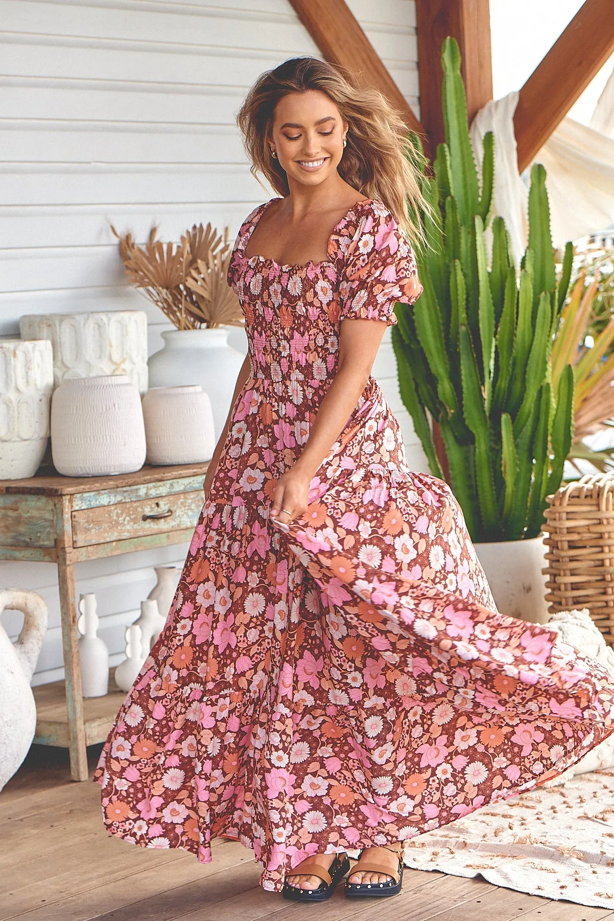 Pixie Print Claudette Maxi Dress