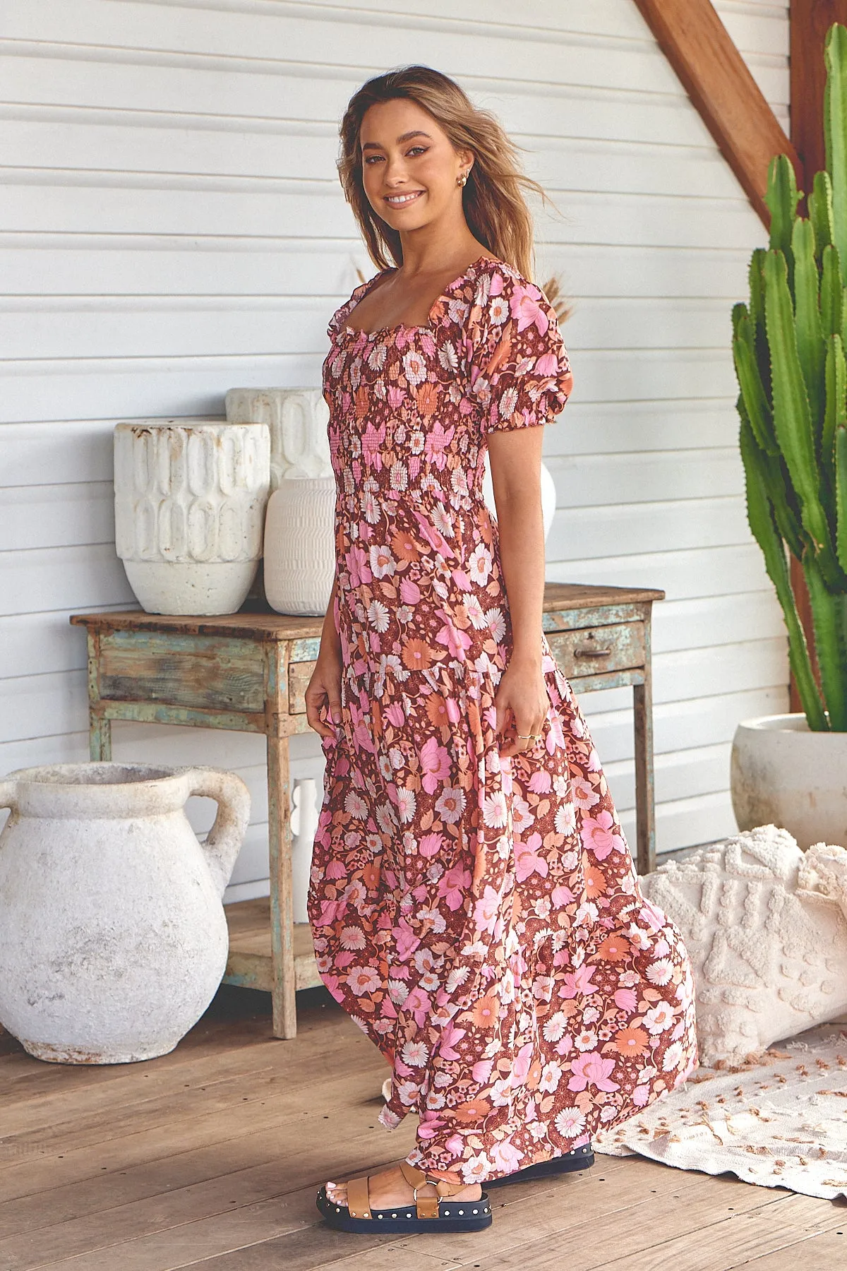 Pixie Print Claudette Maxi Dress