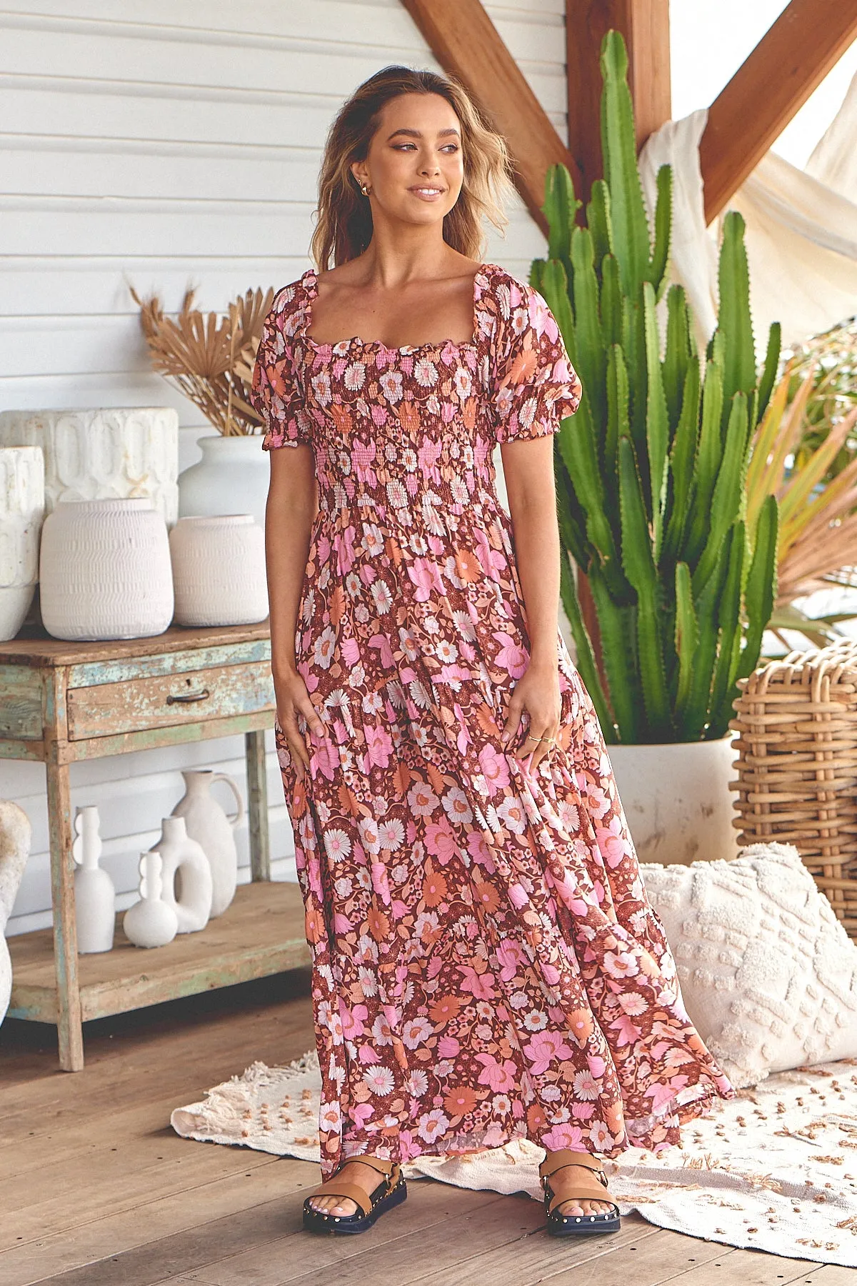 Pixie Print Claudette Maxi Dress