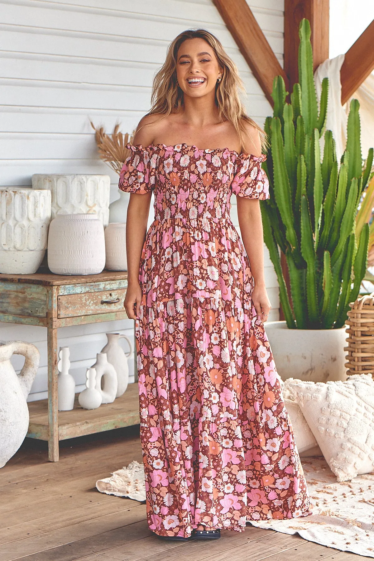 Pixie Print Claudette Maxi Dress