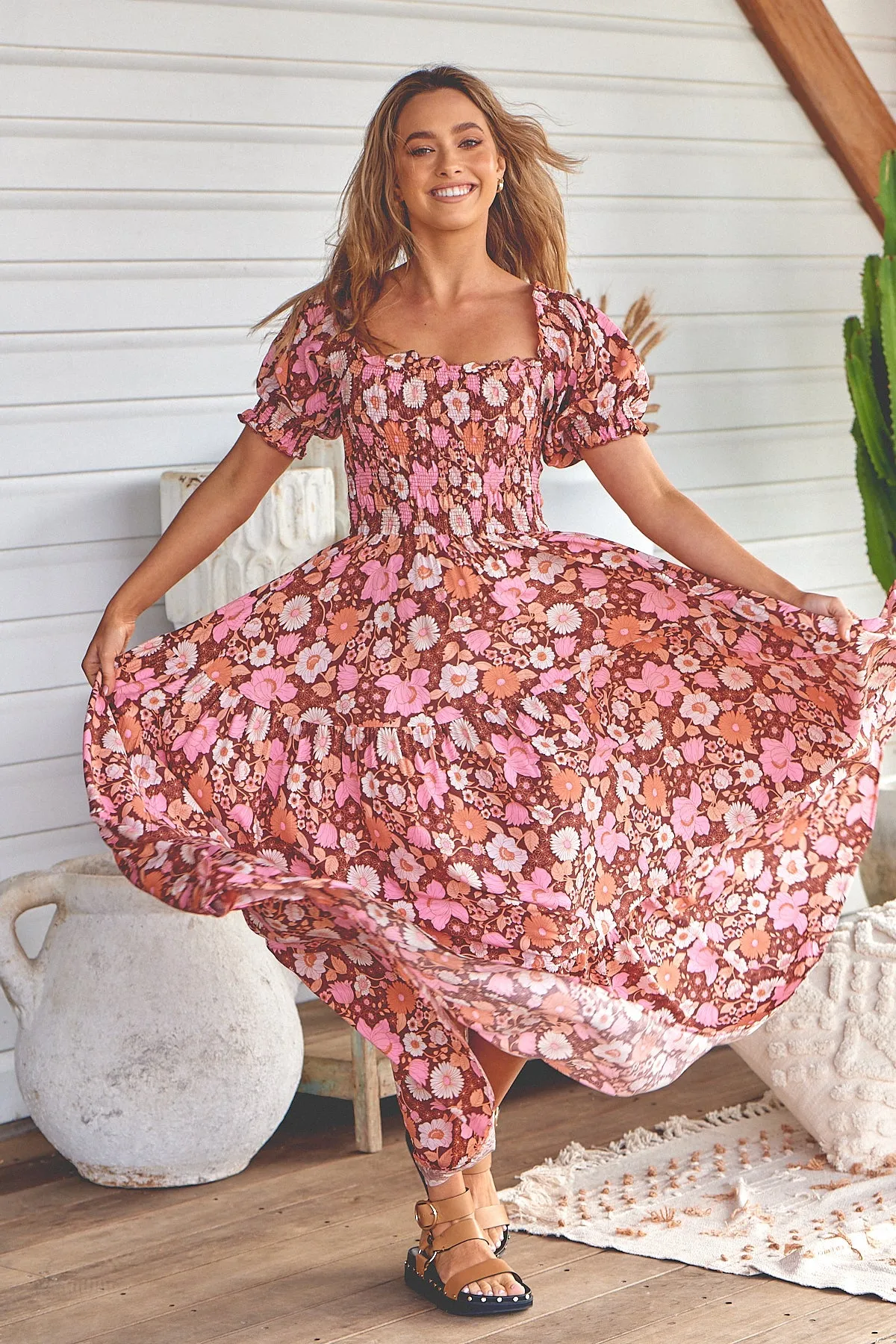 Pixie Print Claudette Maxi Dress