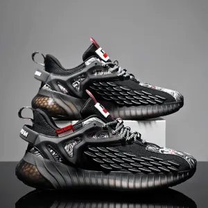 Popcorn Men’s Sneakers – Dragon Scale Breathable Sports Running Shoes for Men