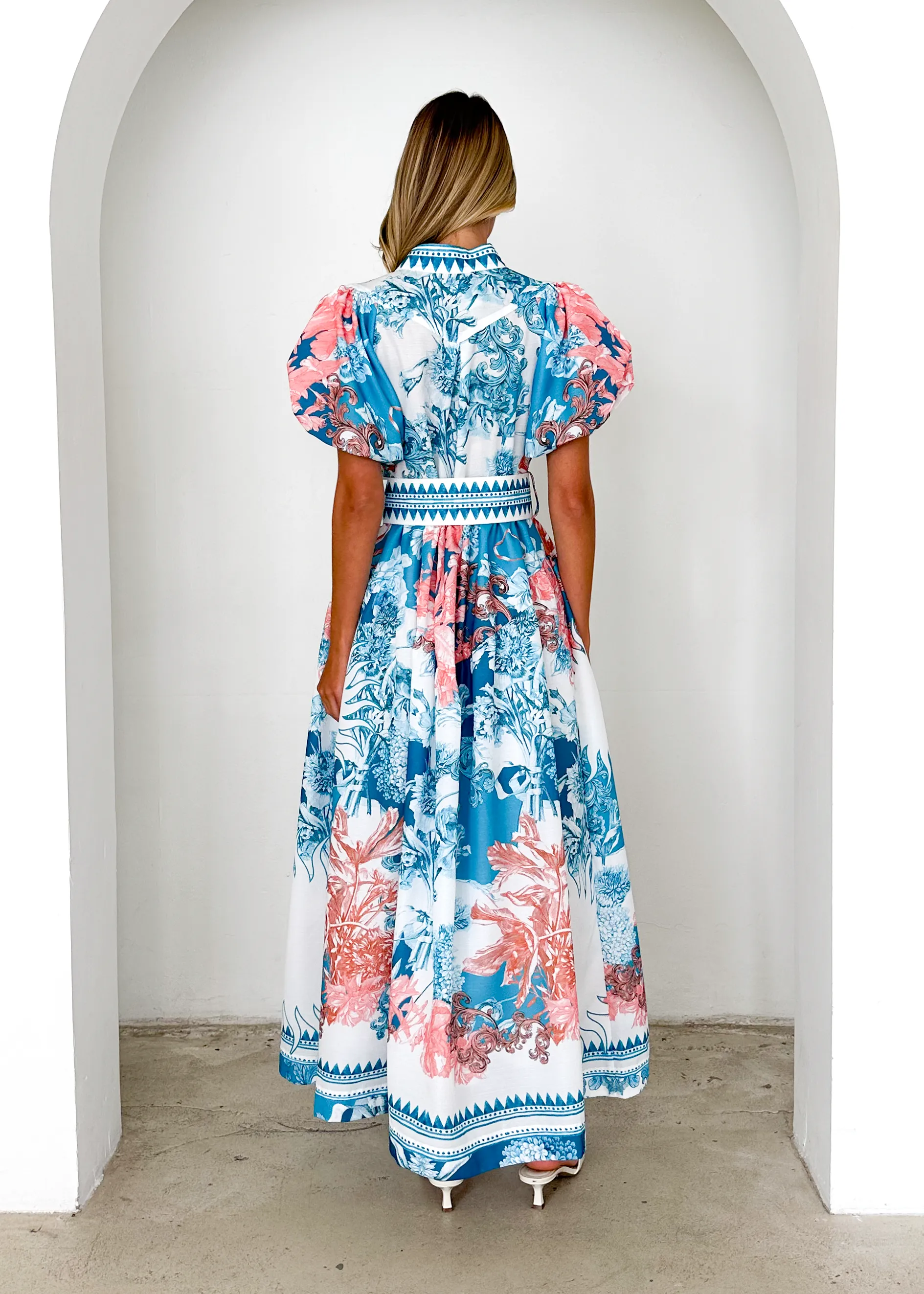 Porcia Maxi Dress - Coral Sea