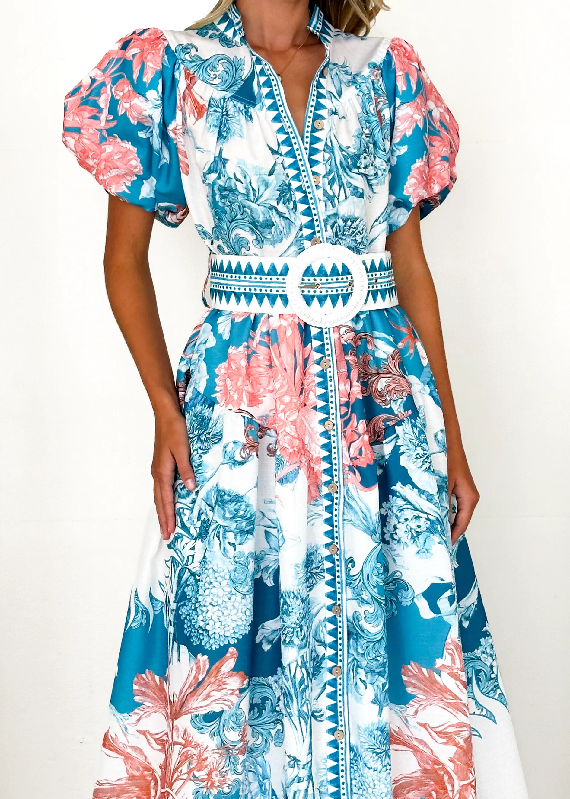 Porcia Maxi Dress - Coral Sea