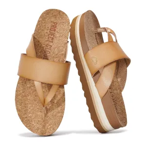 Project Cloud Fashion Womens Sandals - Memory Foam Insole and Comfortable Platform Sandals for Women 2025 - Lightweight and Non-slip Perfect Beach Slides (Raft, NATURAL, 9)