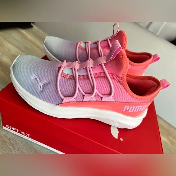 PUMA Softride One4All Sunset Sky Big Kid 6.5 Womens 8.5 NWT NIB PINK LILAC PINK