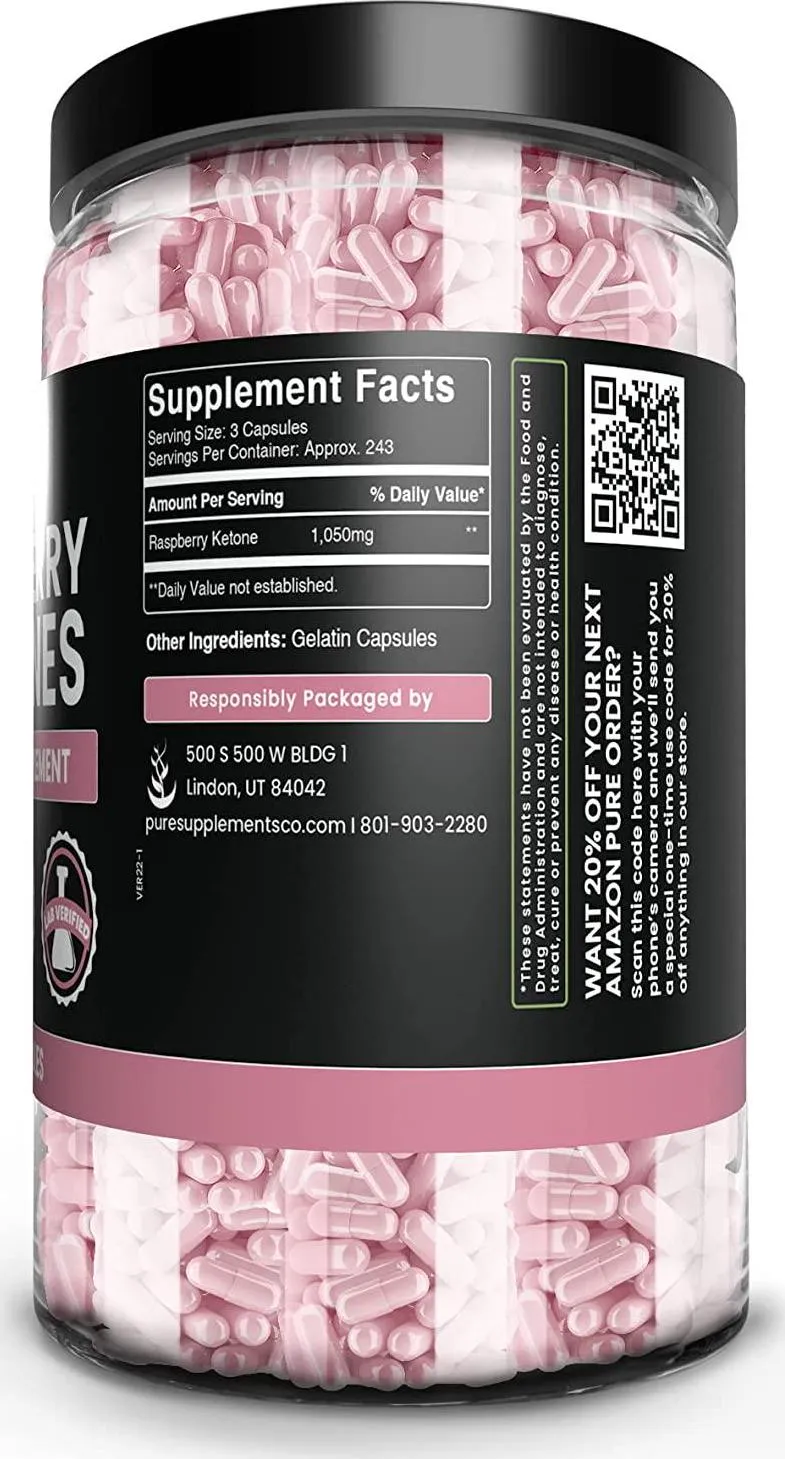 Pure Original Ingredients Raspberry Ketone (730 Capsules) No Magnesium Or Rice Fillers, Always Pure, Lab Verified