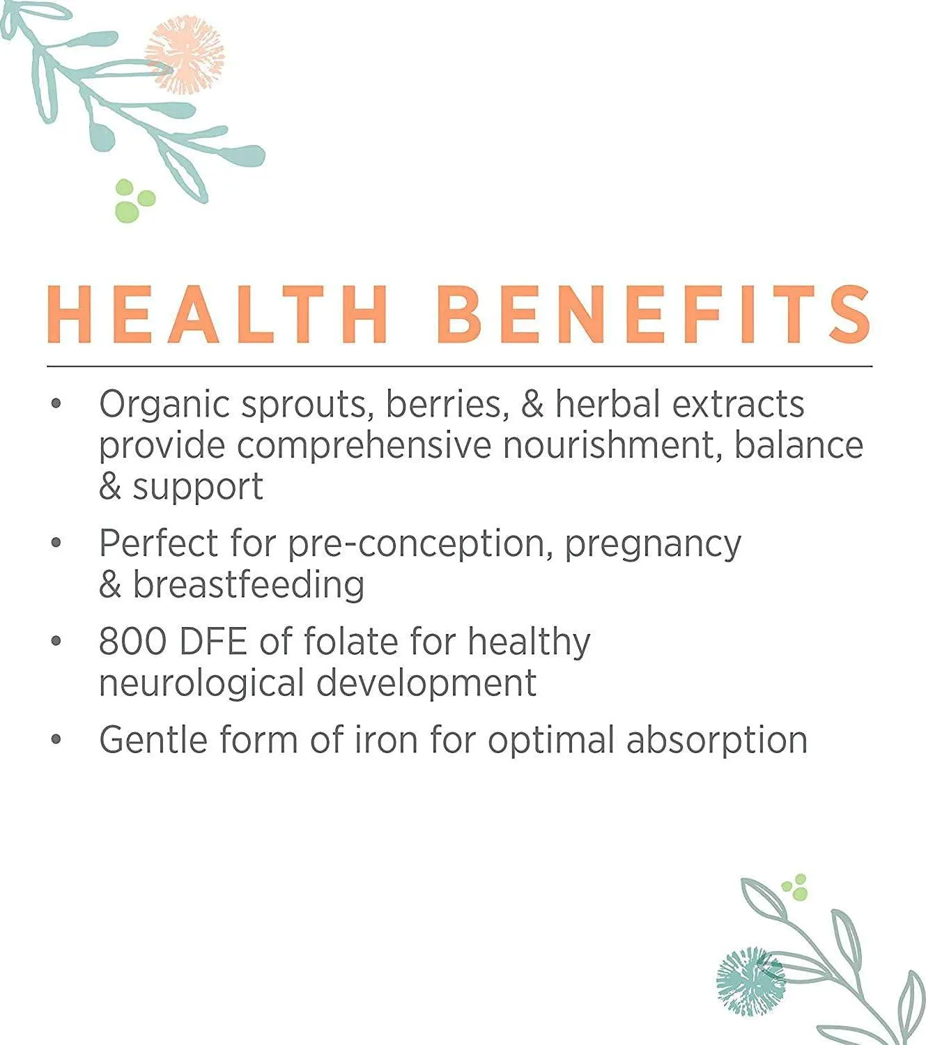 Pure Synergy PureNatal Prenatal Vitamin | 120 Tablets | Made with Organic Ingredients | Non-GMO | Vegan | Gentle on Stomach | Made with Organic Veggies and Fruits