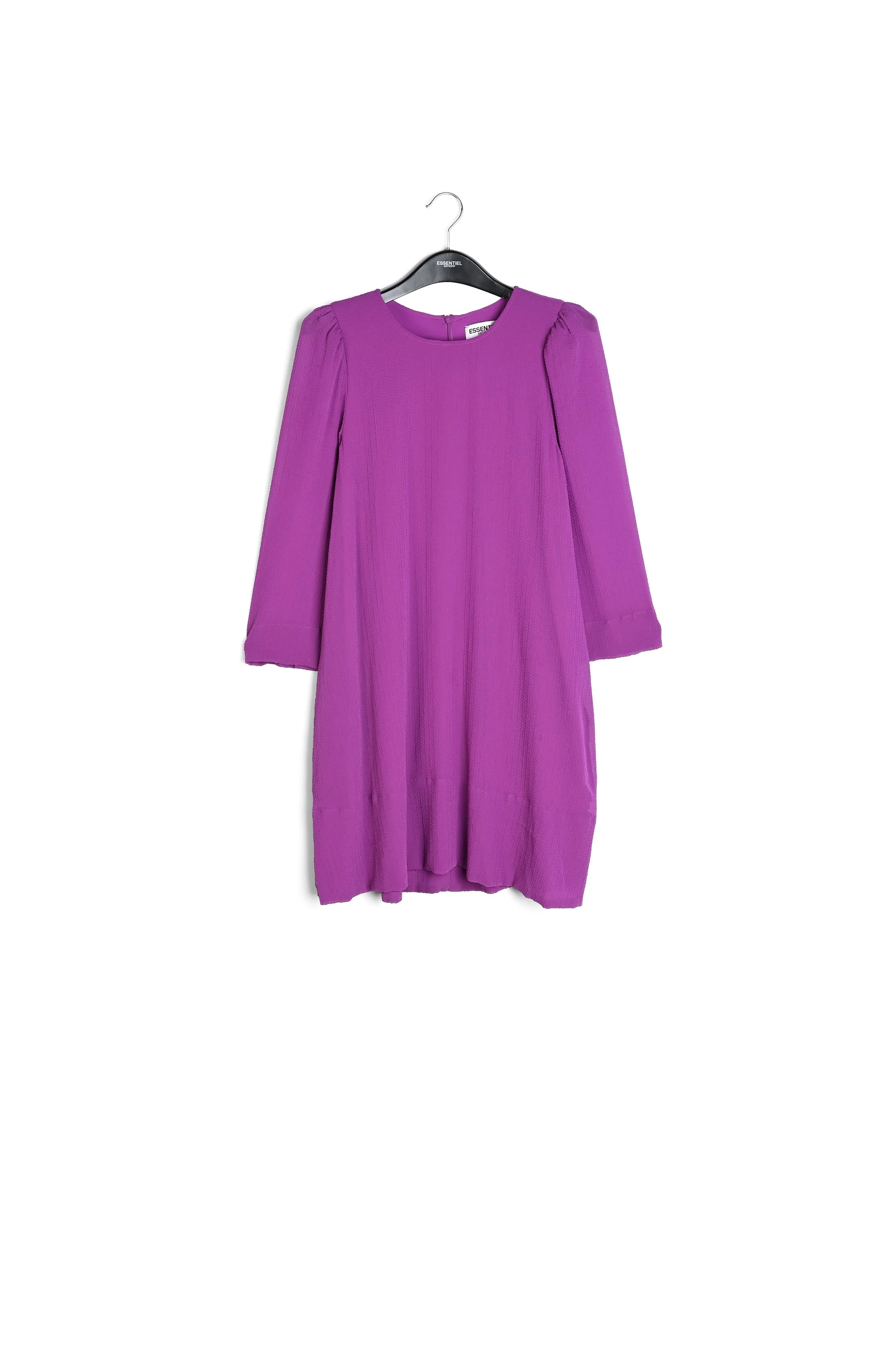 Purple mini dress with padded shoulders