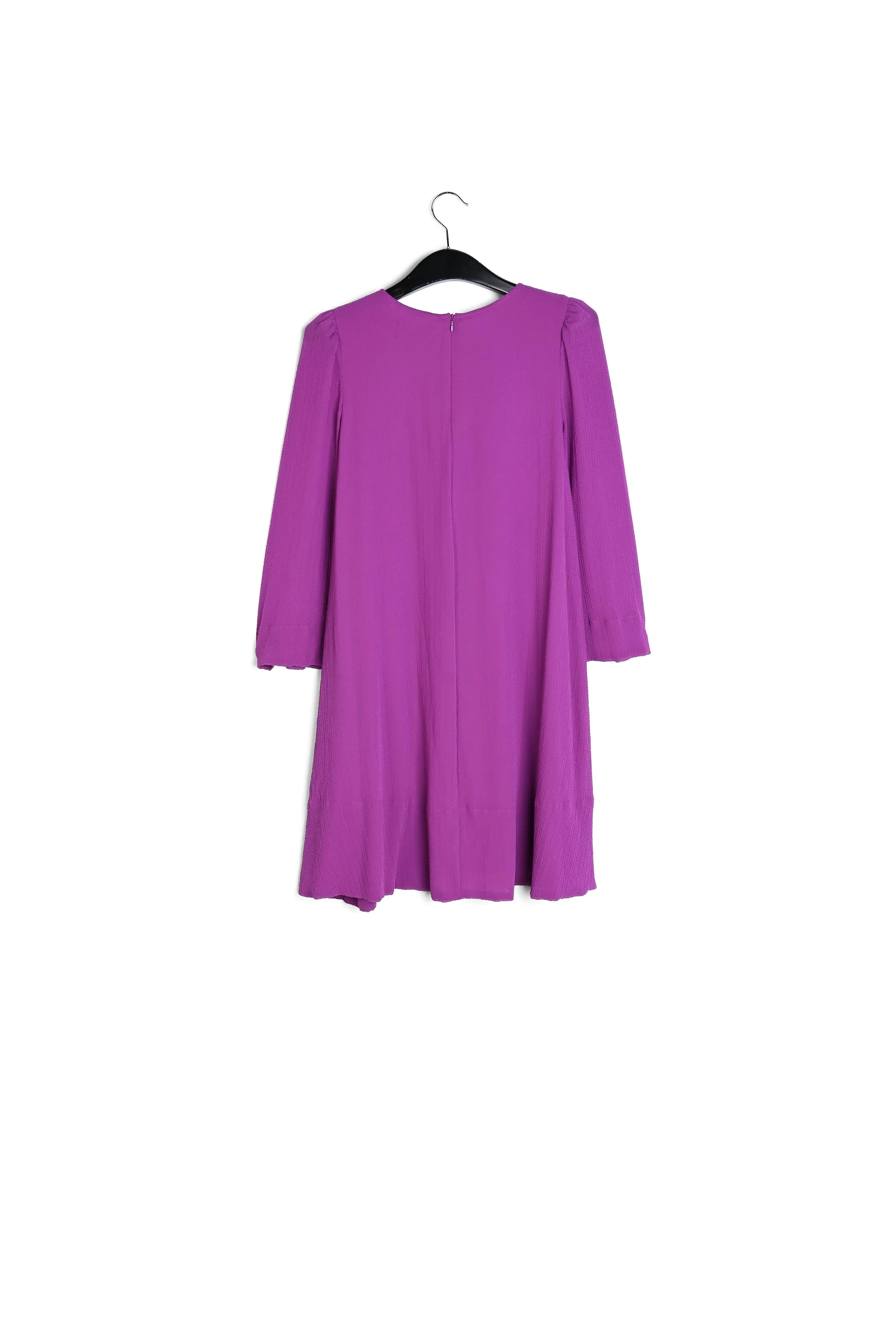 Purple mini dress with padded shoulders