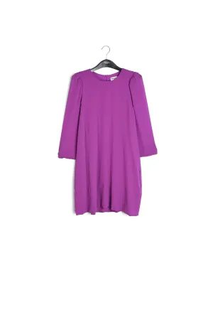 Purple mini dress with padded shoulders