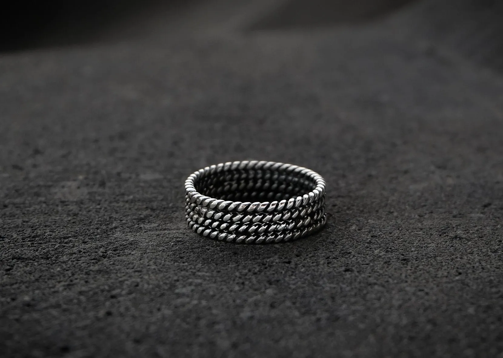 Quartet Chain Silver Ring