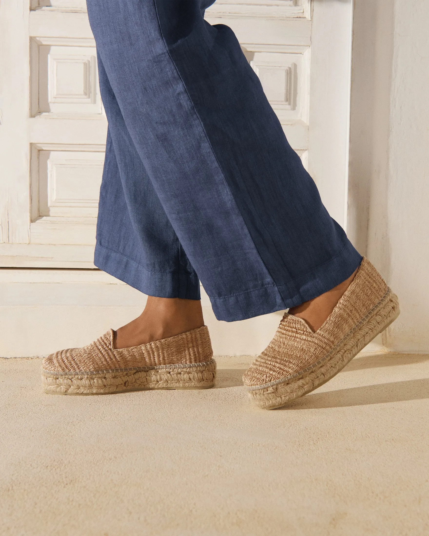 Raffia Stripes Double Sole Espadrilles - H15D0 - Yucatán Natural