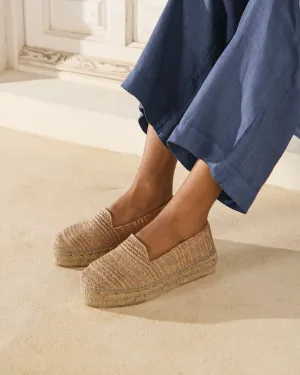 Raffia Stripes Double Sole Espadrilles - H15D0 - Yucatán Natural