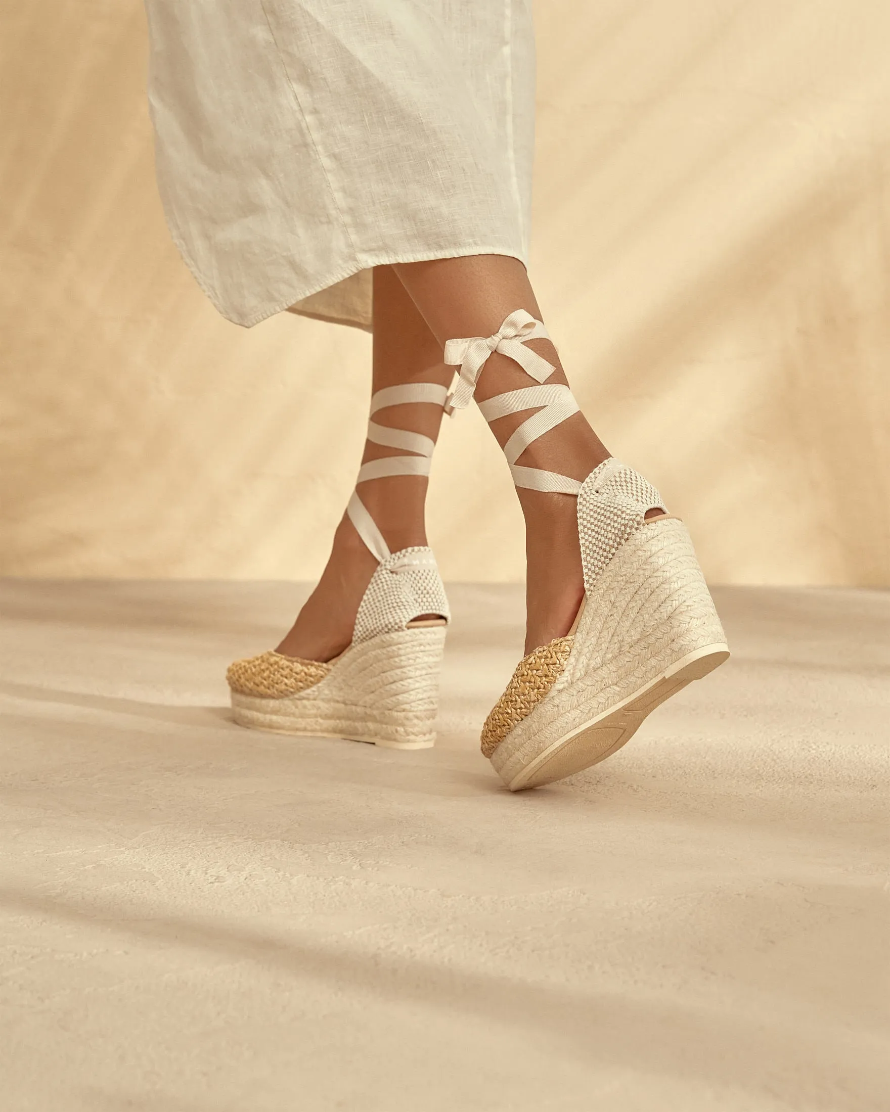 Raffia Wedge Espadrilles - V27WV - Yucatán Raffia Net