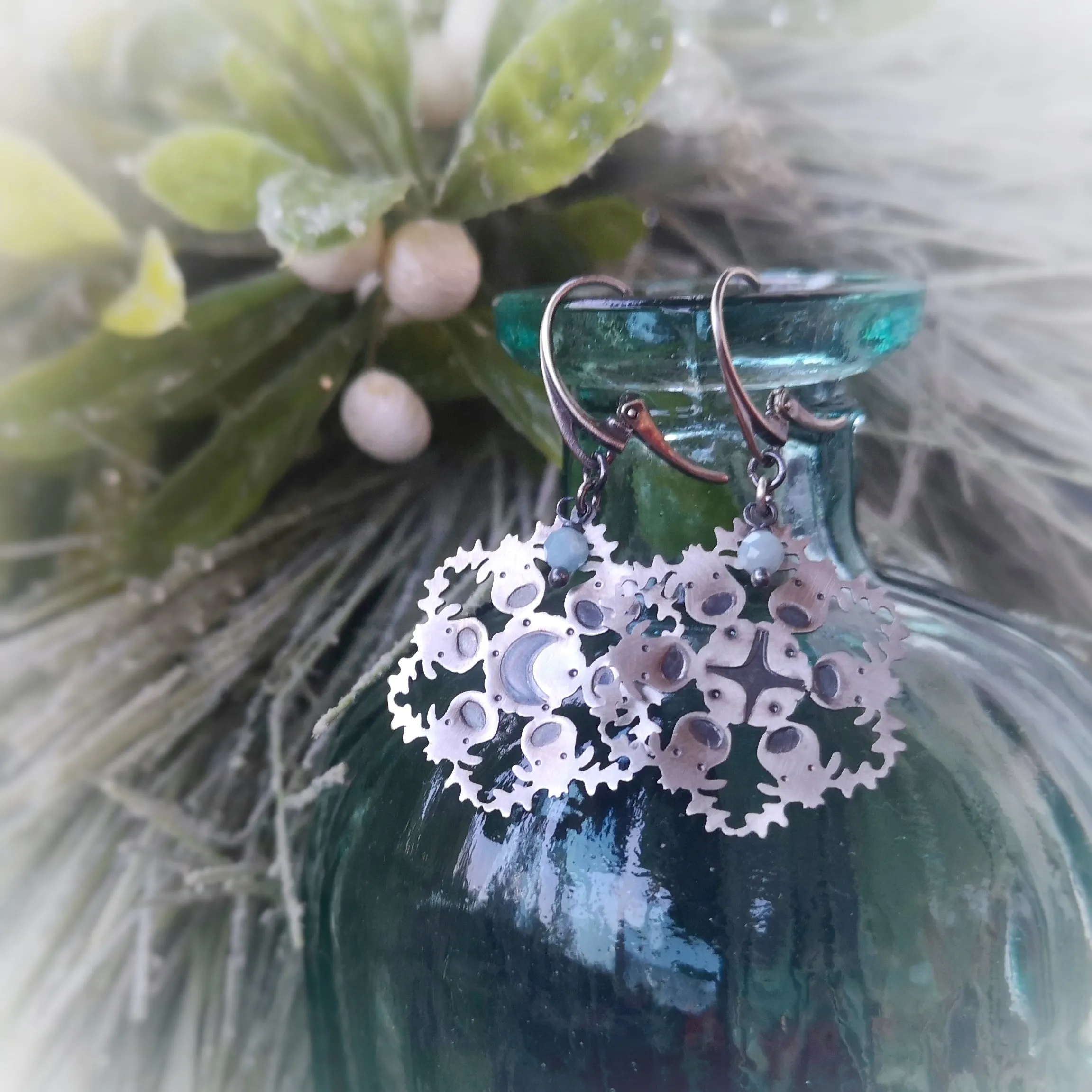 Reindeer Snowflake Earrings