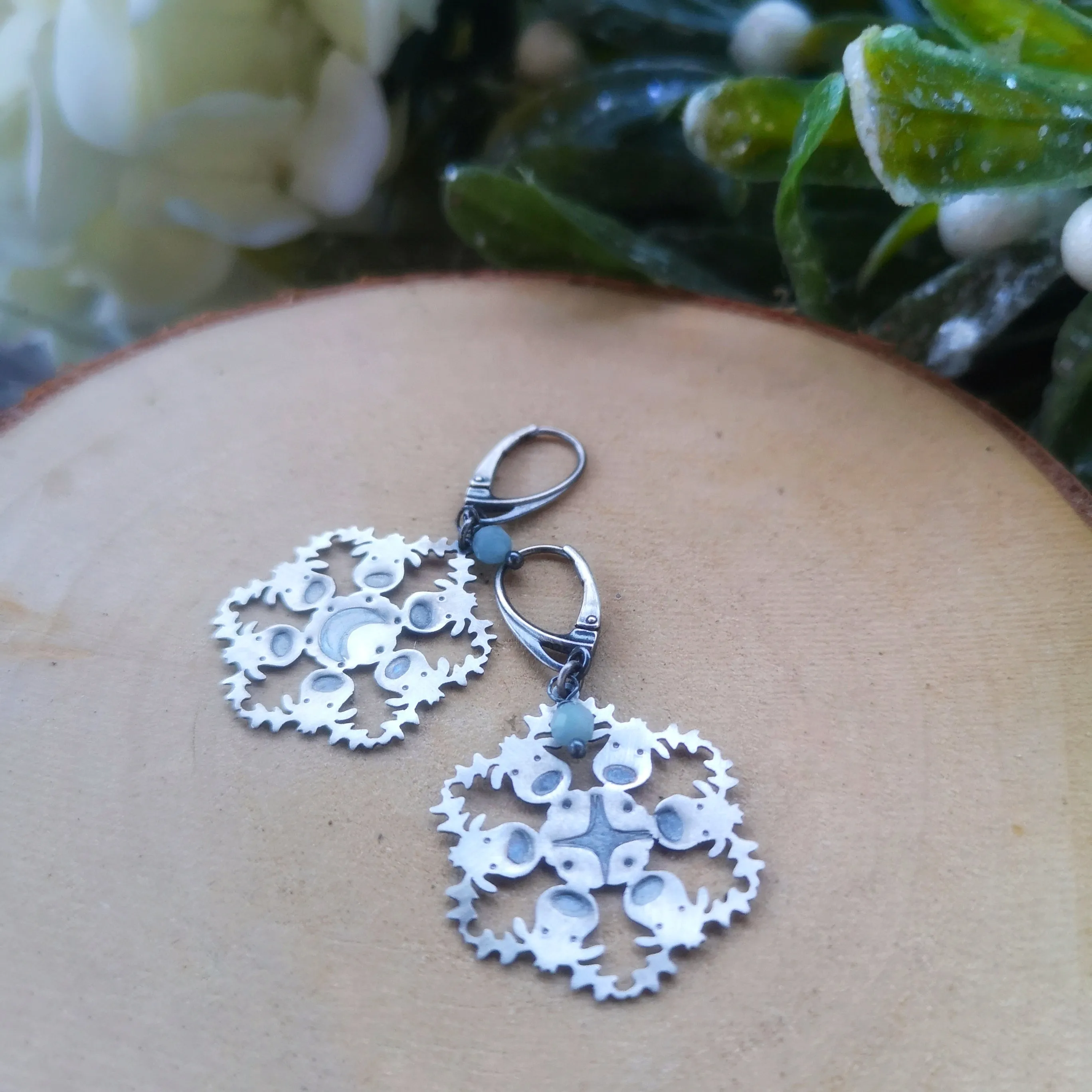Reindeer Snowflake Earrings