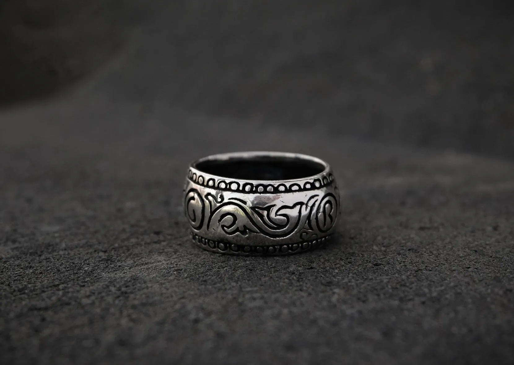 Script Silver Ring