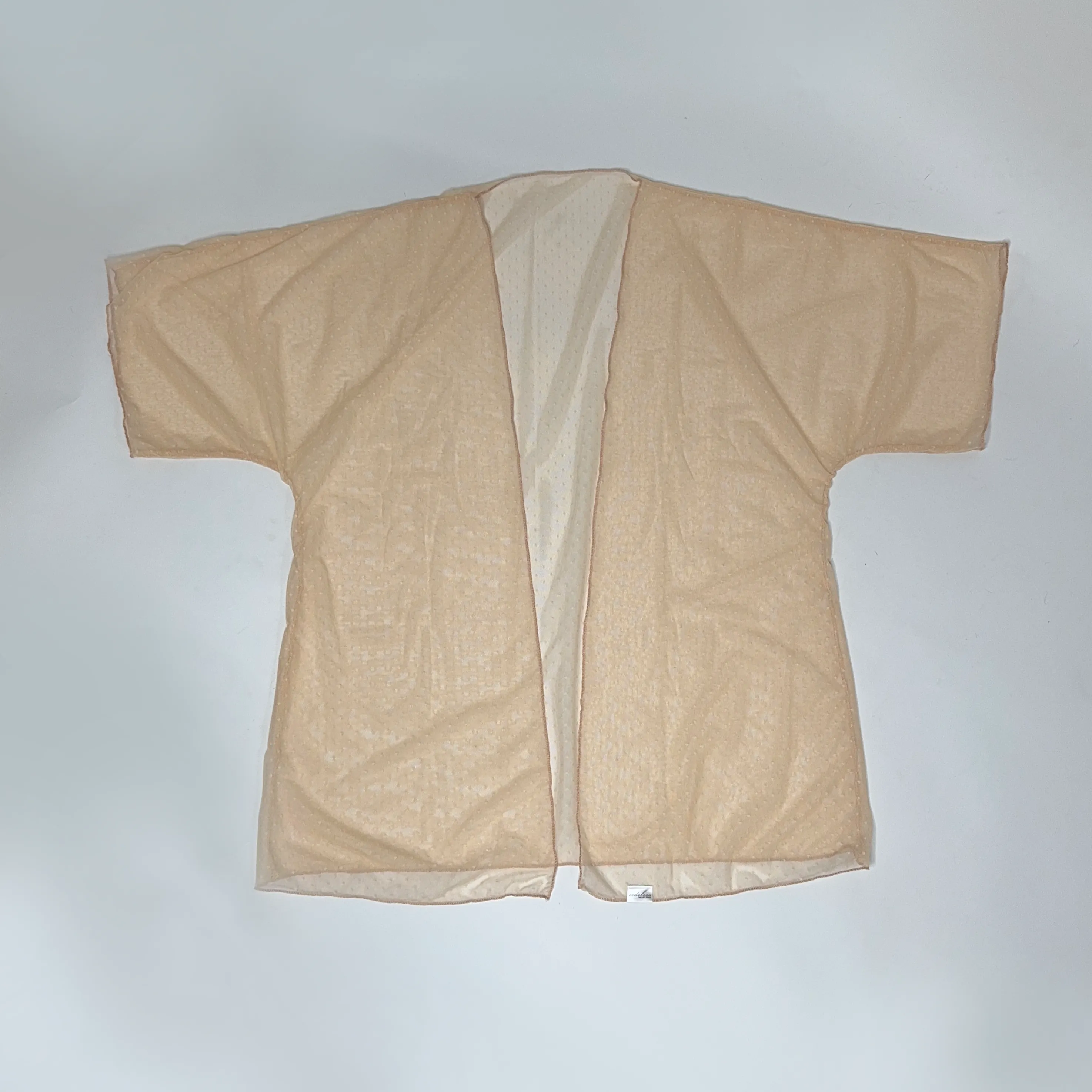 Sheer Neutral Mesh Kimono Cover Up