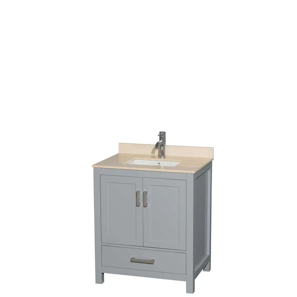 Sheffield 30 Inch Single Bathroom Vanity in Gray