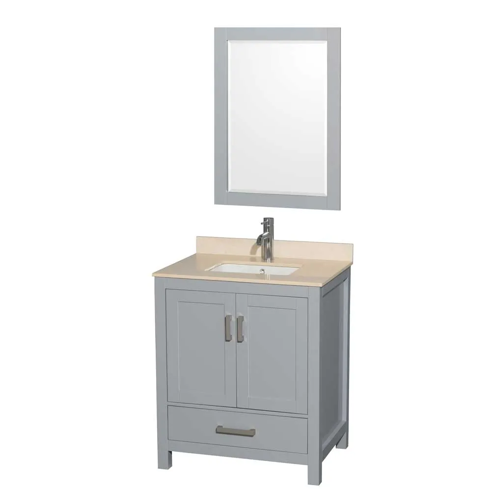Sheffield 30 Inch Single Bathroom Vanity in Gray