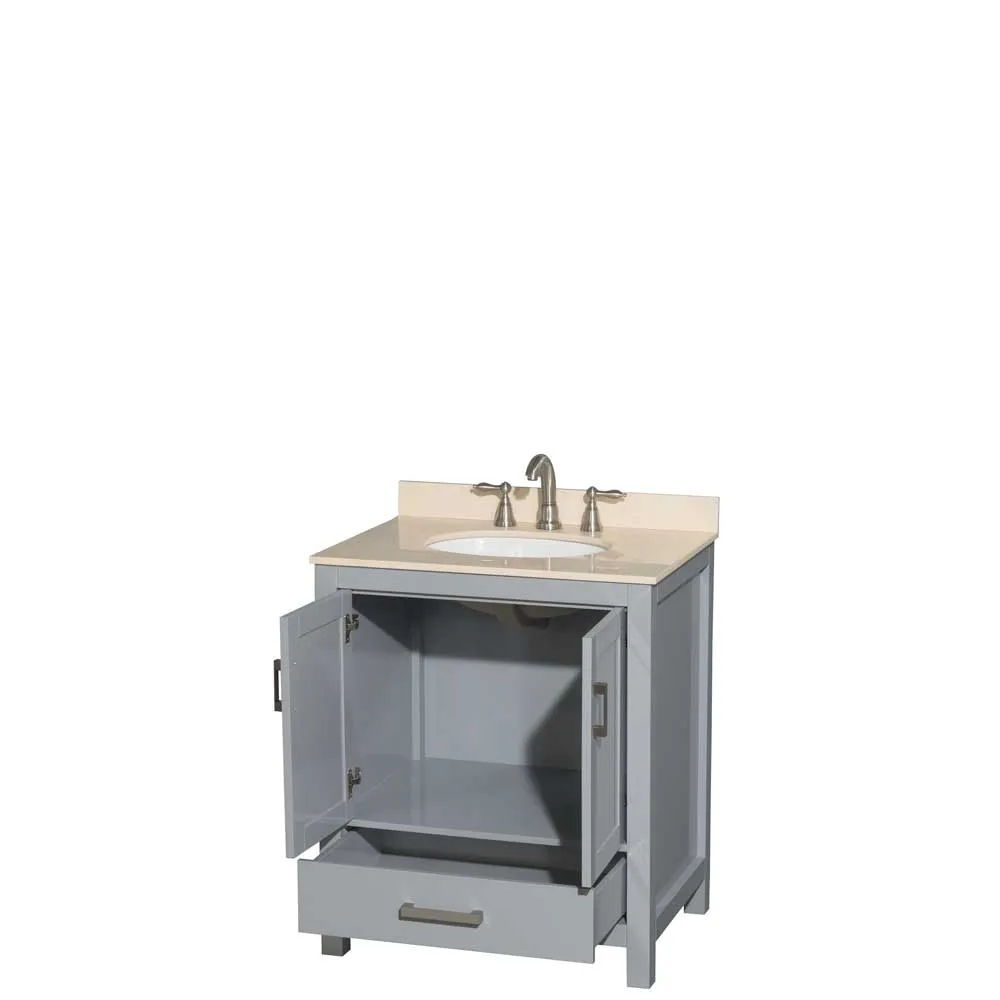 Sheffield 30 Inch Single Bathroom Vanity in Gray