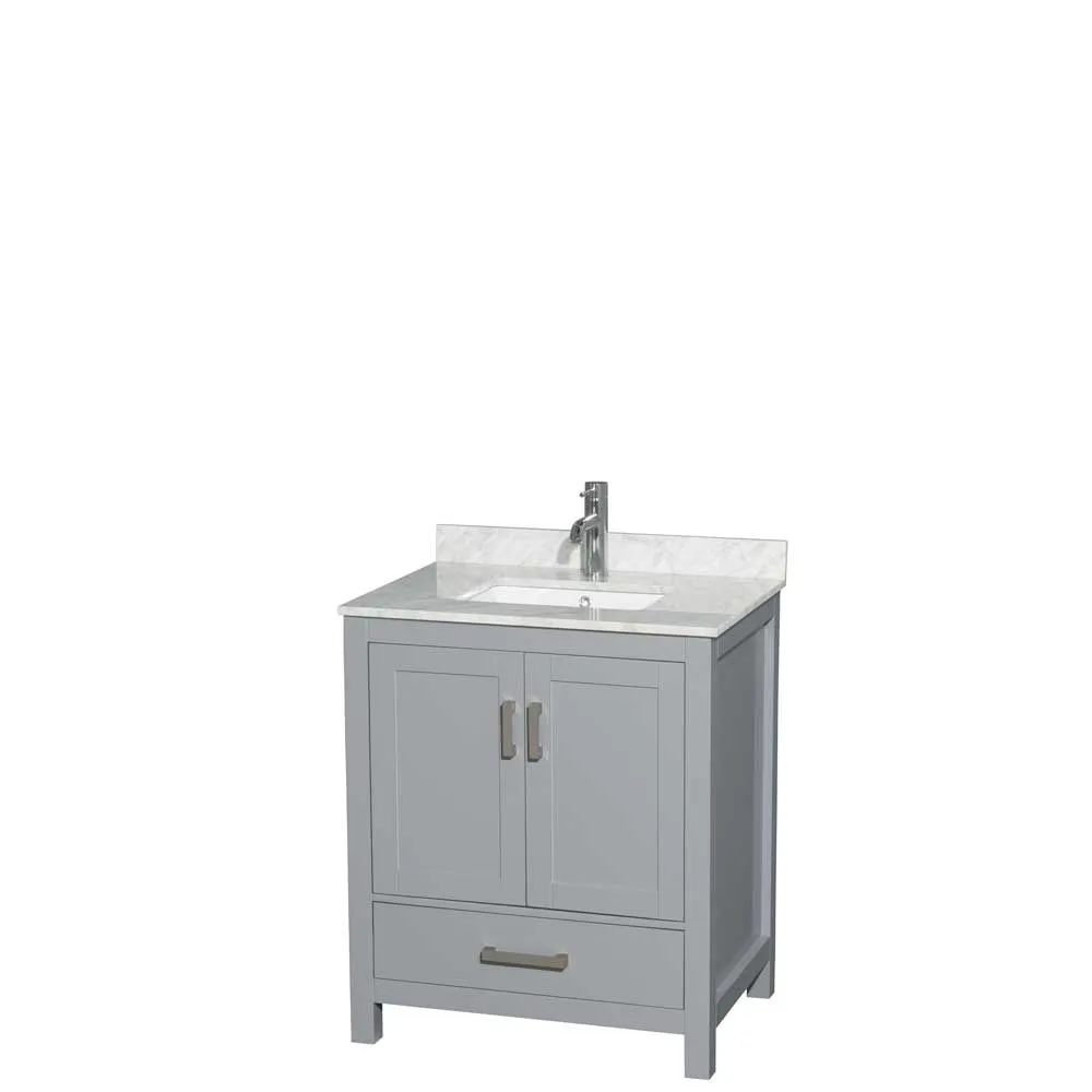 Sheffield 30 Inch Single Bathroom Vanity in Gray