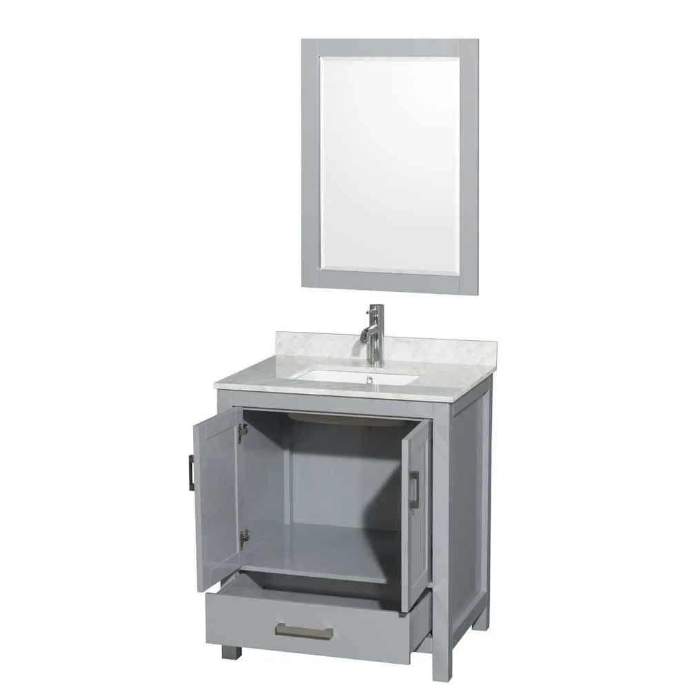 Sheffield 30 Inch Single Bathroom Vanity in Gray