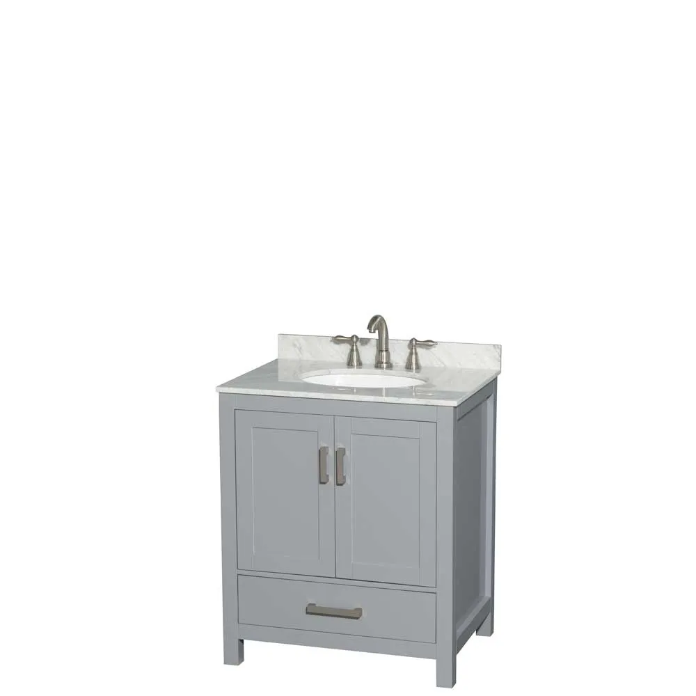 Sheffield 30 Inch Single Bathroom Vanity in Gray