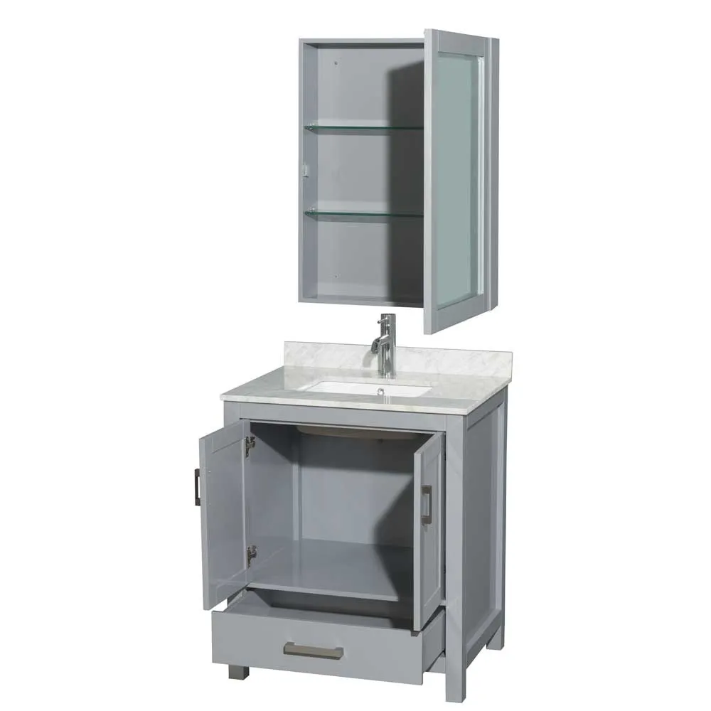 Sheffield 30 Inch Single Bathroom Vanity in Gray
