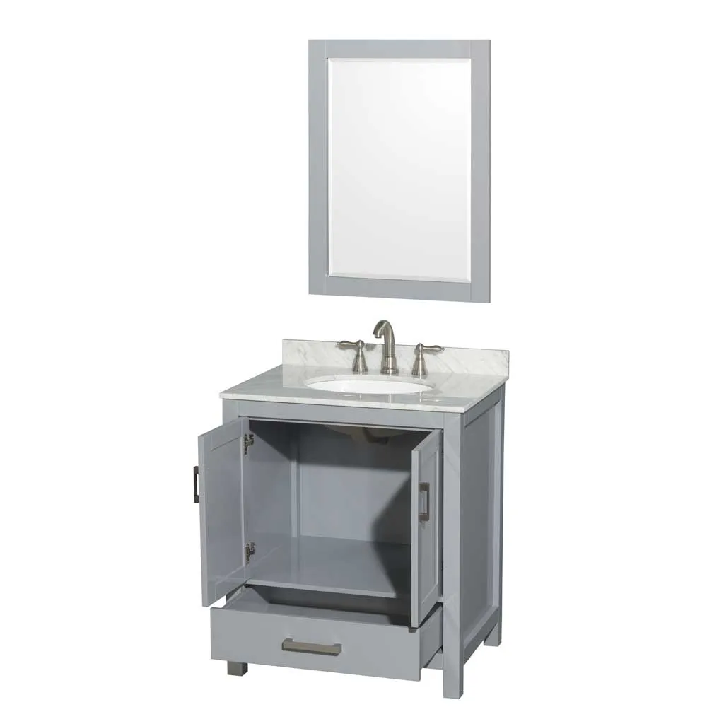 Sheffield 30 Inch Single Bathroom Vanity in Gray