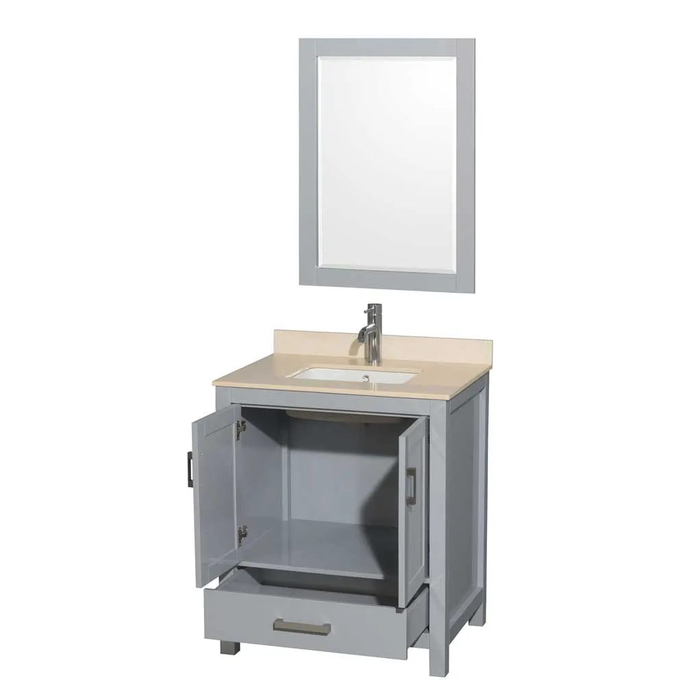 Sheffield 30 Inch Single Bathroom Vanity in Gray