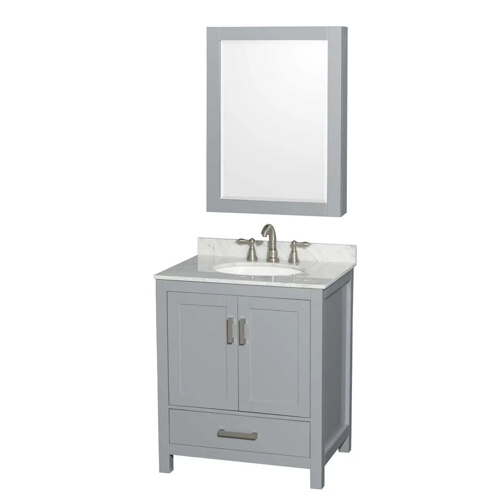 Sheffield 30 Inch Single Bathroom Vanity in Gray
