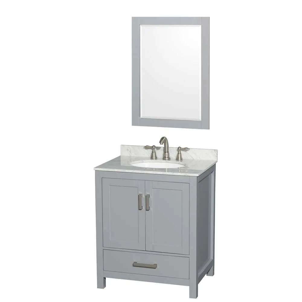 Sheffield 30 Inch Single Bathroom Vanity in Gray