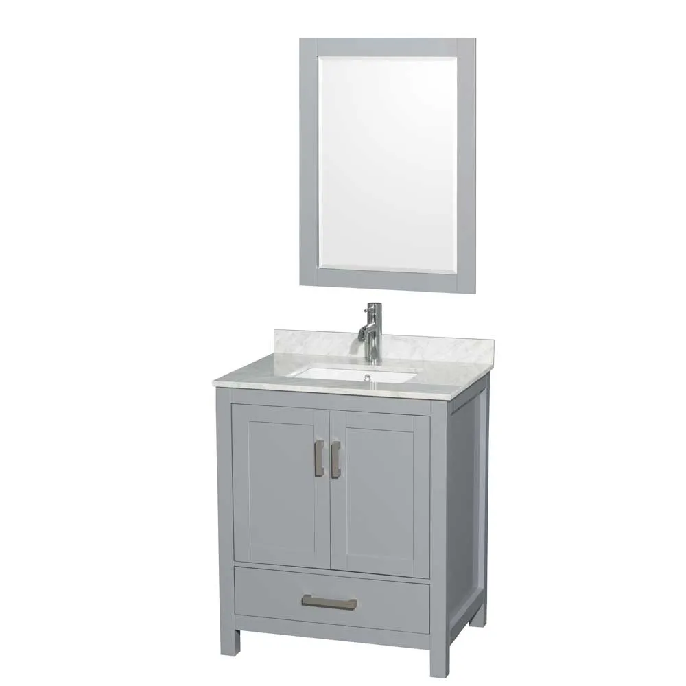 Sheffield 30 Inch Single Bathroom Vanity in Gray