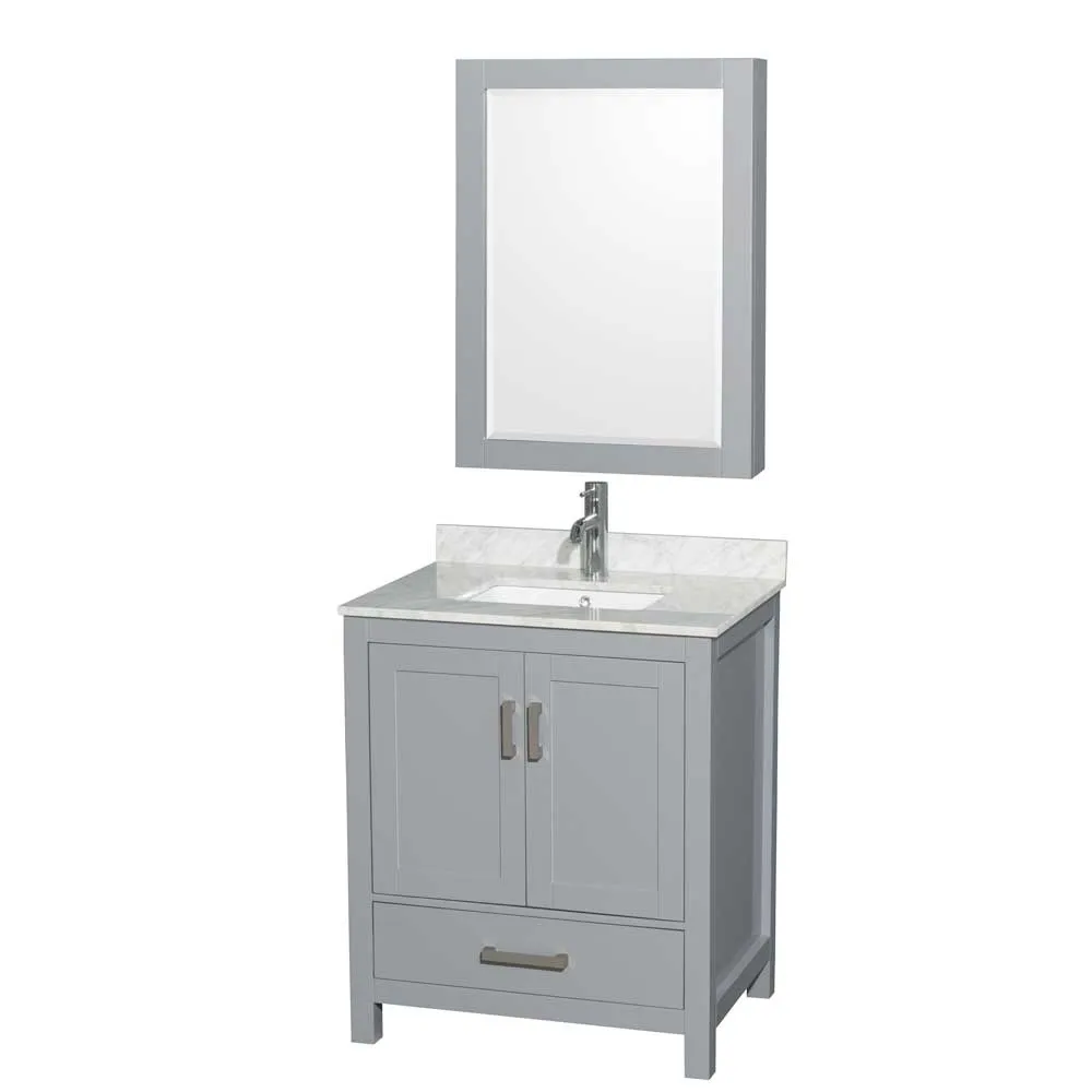 Sheffield 30 Inch Single Bathroom Vanity in Gray
